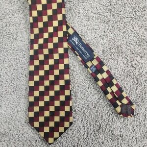 Burberry London Classic Red Plaid 58" 100% Silk Necktie 4 Wide Neck Tie Designer